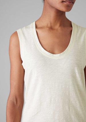 Cotton Sleeveless Tee | Washed Linen