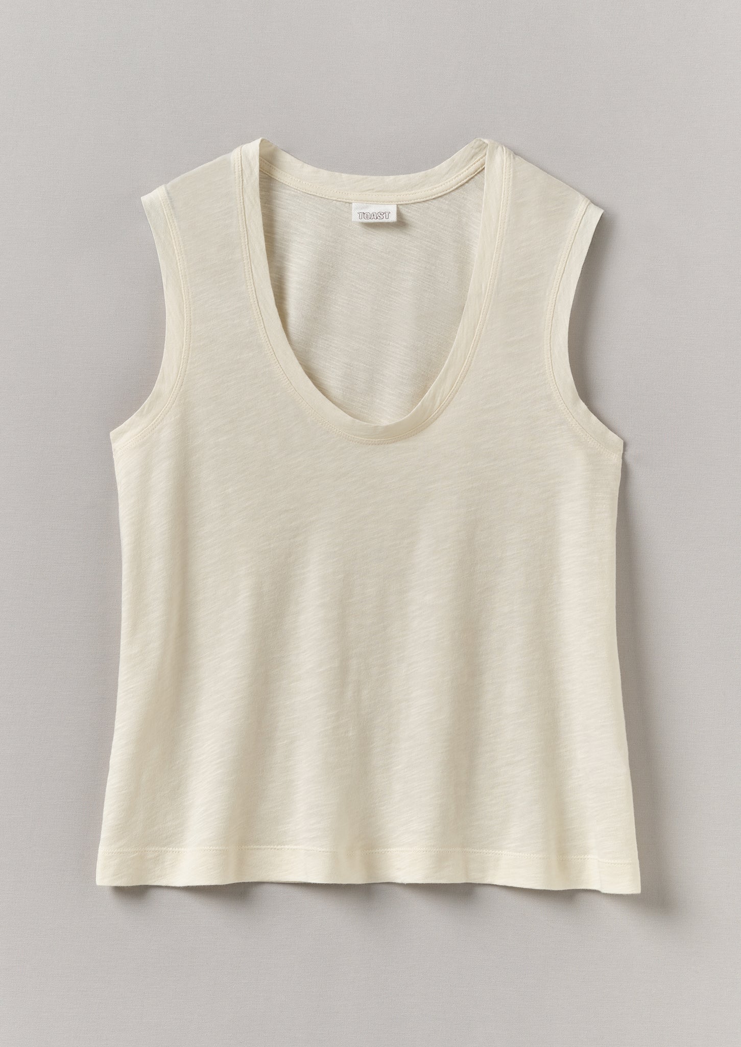 Cotton Sleeveless Tee | Washed Linen