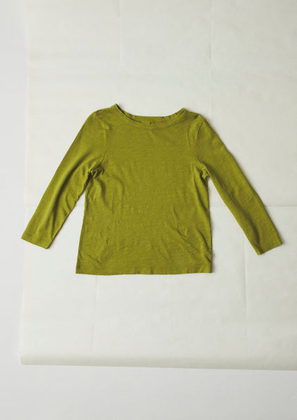 Lia Garment Dyed Boat Neck Tee Pea Shoot