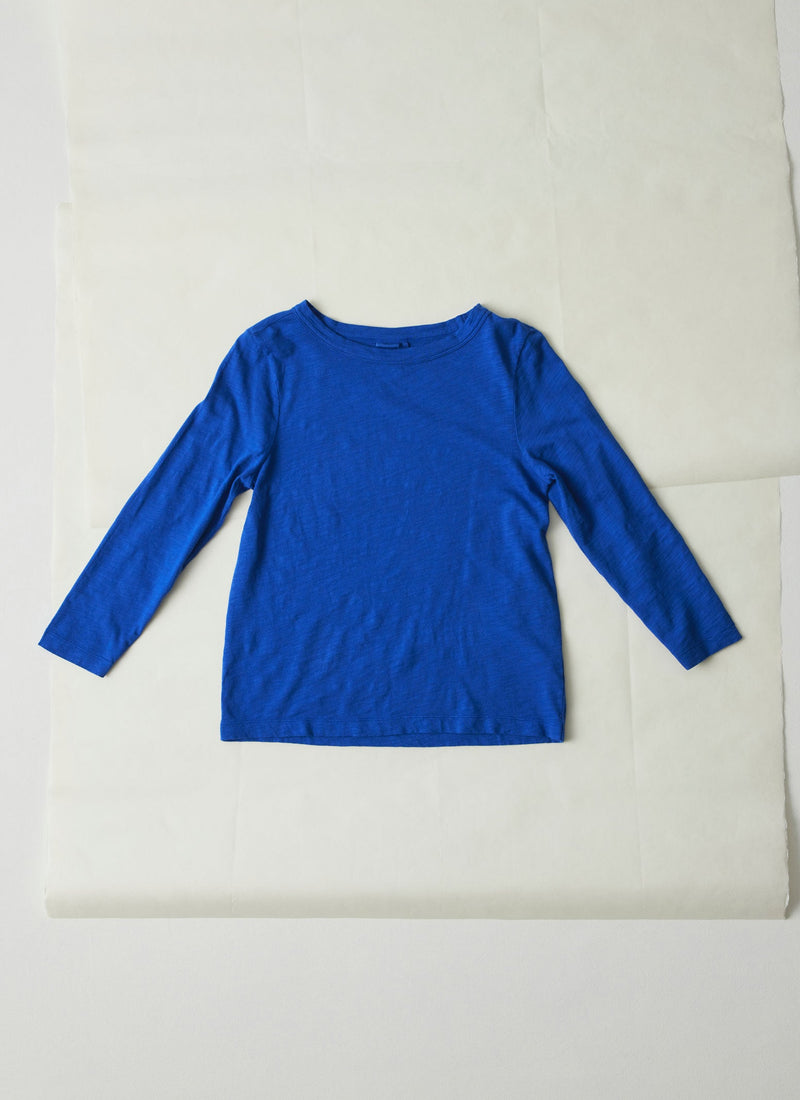 Lia Garment Dyed Boat Neck Tee | Smalt