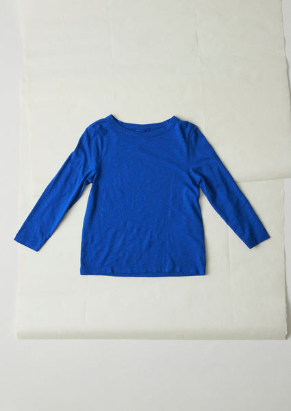 Lia Garment Dyed Boat Neck Tee Smalt