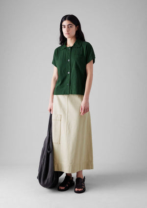 Cotton Hemp Jersey Shirt | Washi Green