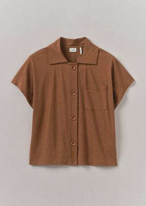 Cotton Hemp Jersey Shirt | Brown Anise