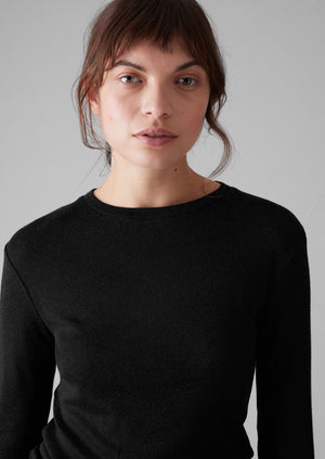 Fitted Half Sleeve Tee | Black