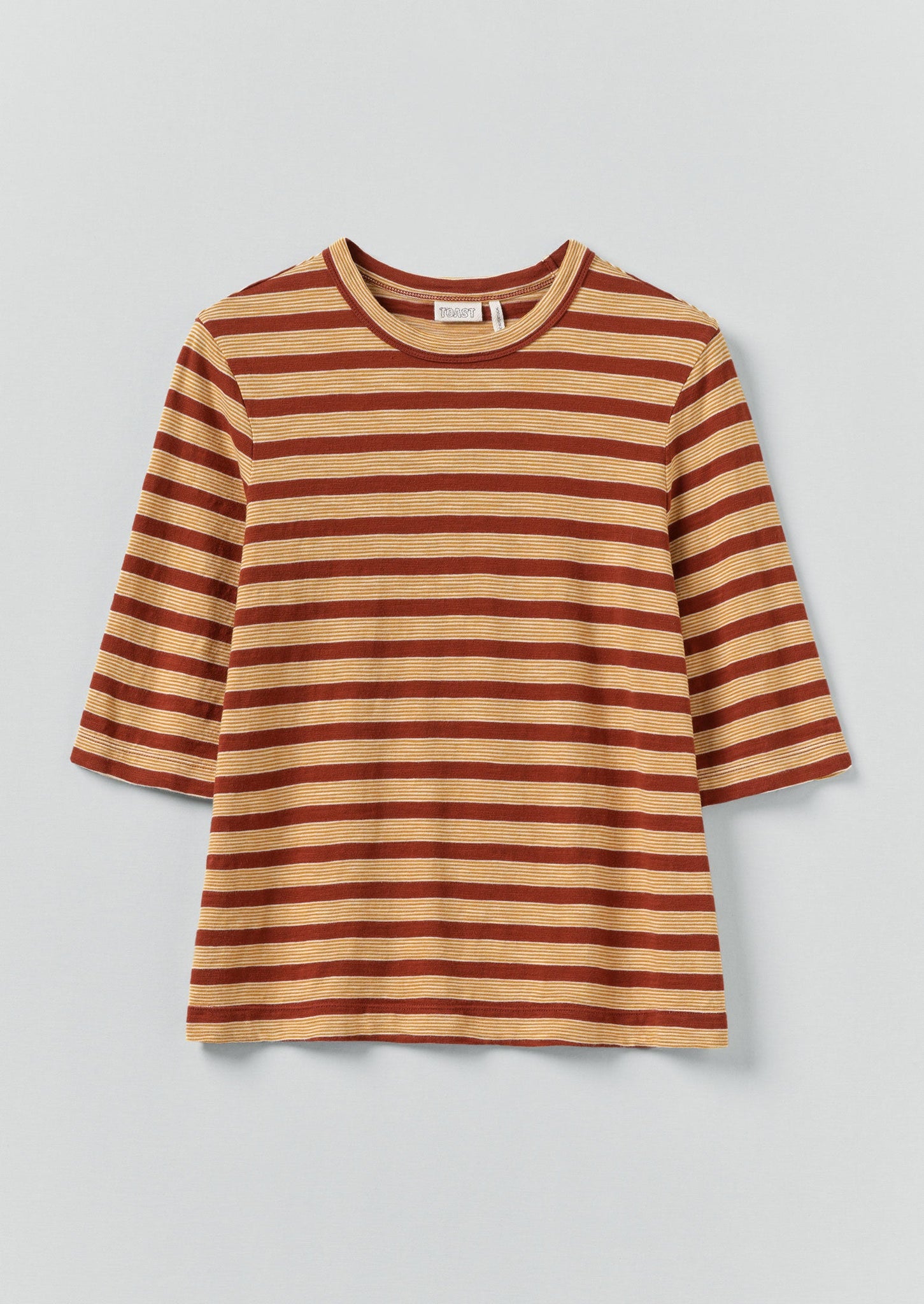 Cleo Stripe Cotton Tee | Red Rock/Cider