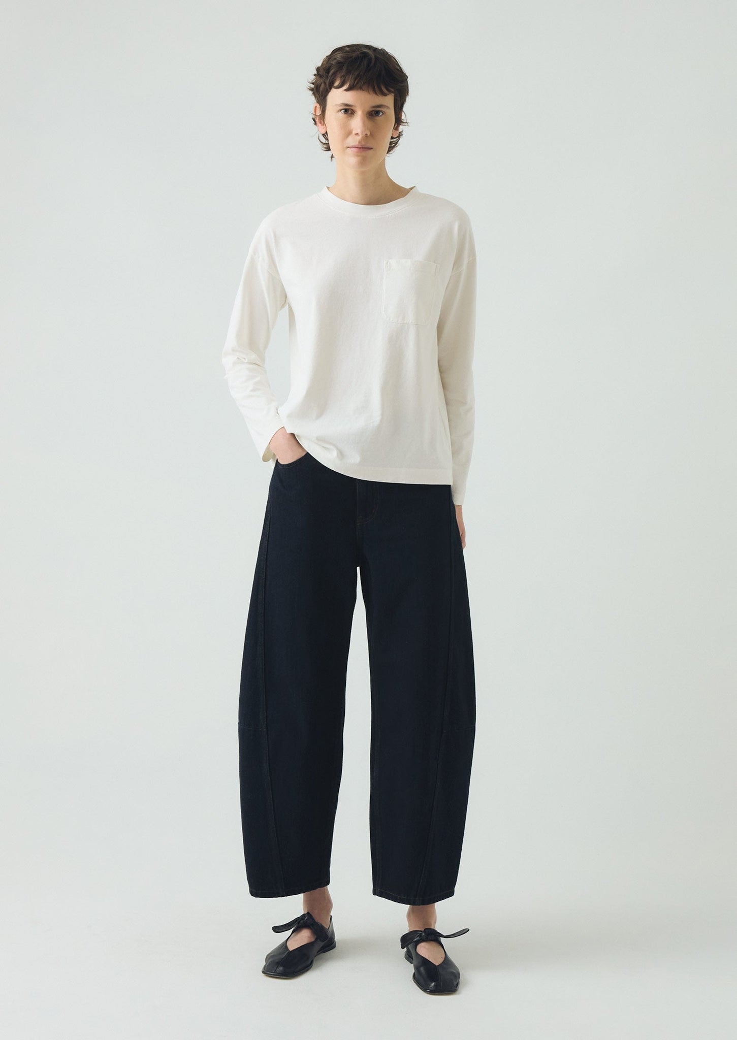 Patch Pocket Cotton Tee | Paper White