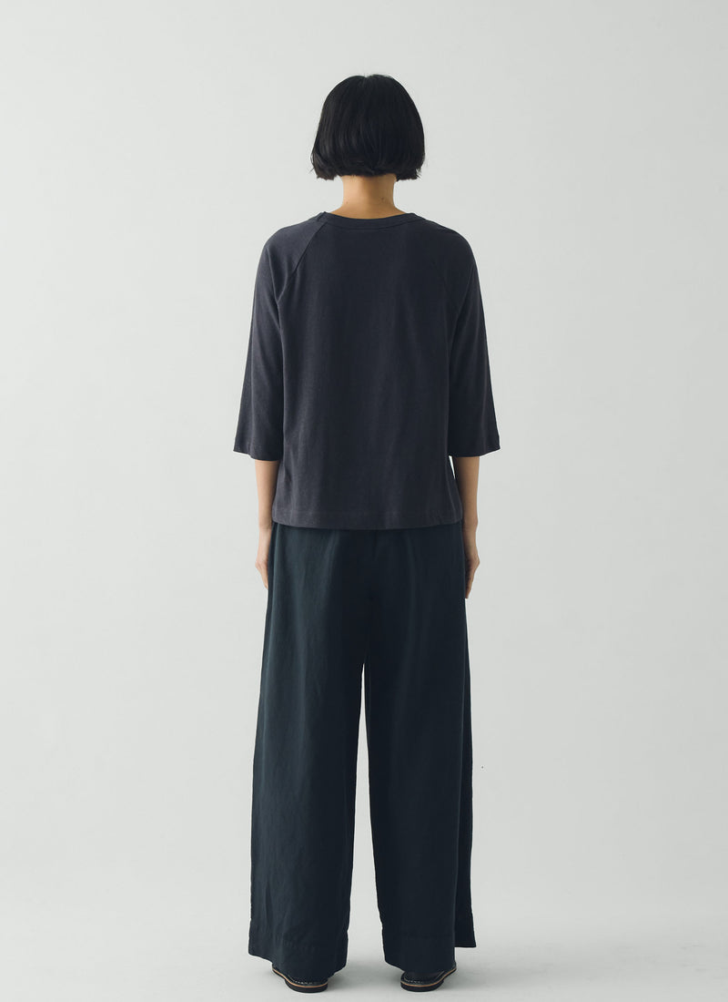 Cotton Hemp Raglan Tee | Slate