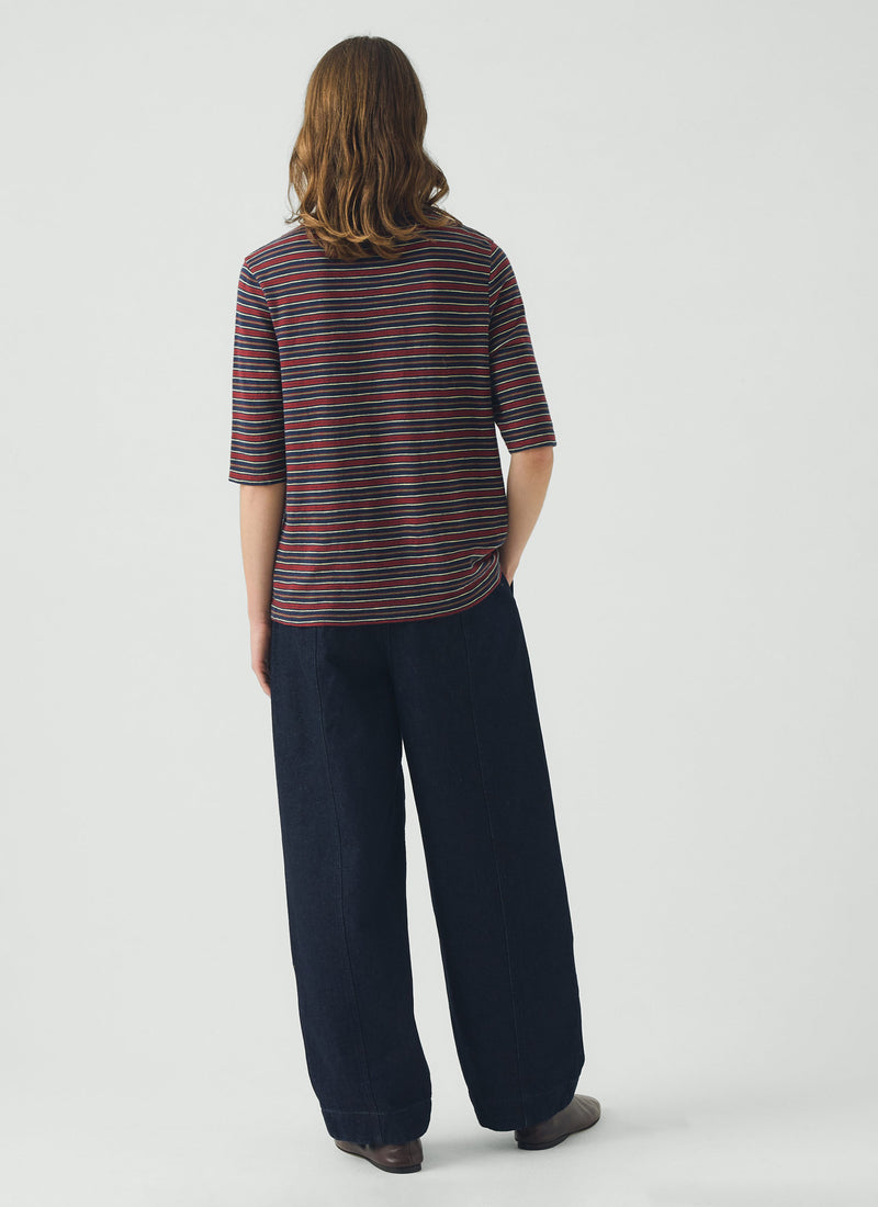 Cleo Stripe Cotton Tee | Provencal Blue/Multi