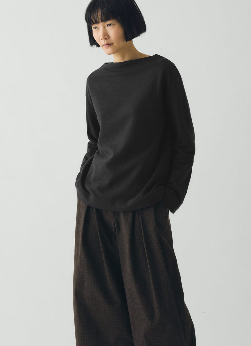 Mock Neck Cotton Hemp Sweater | Dark Charcoal