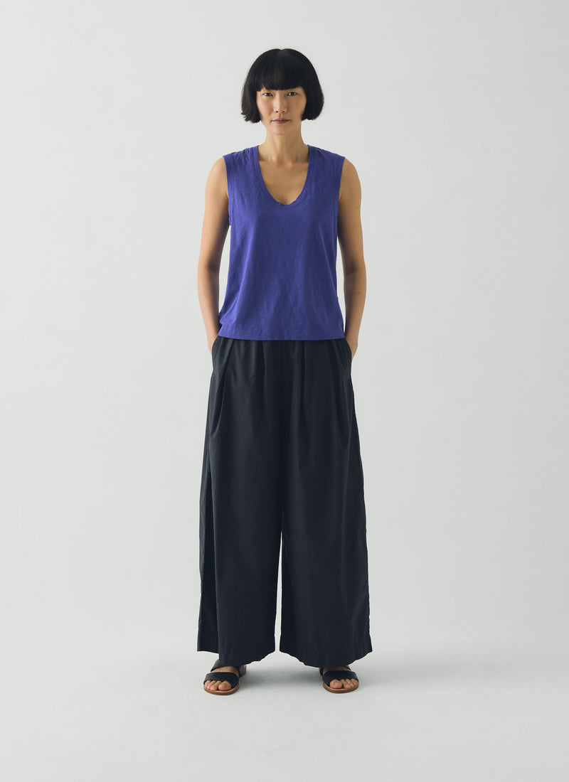 Cotton Sleeveless Tee | Cobalt