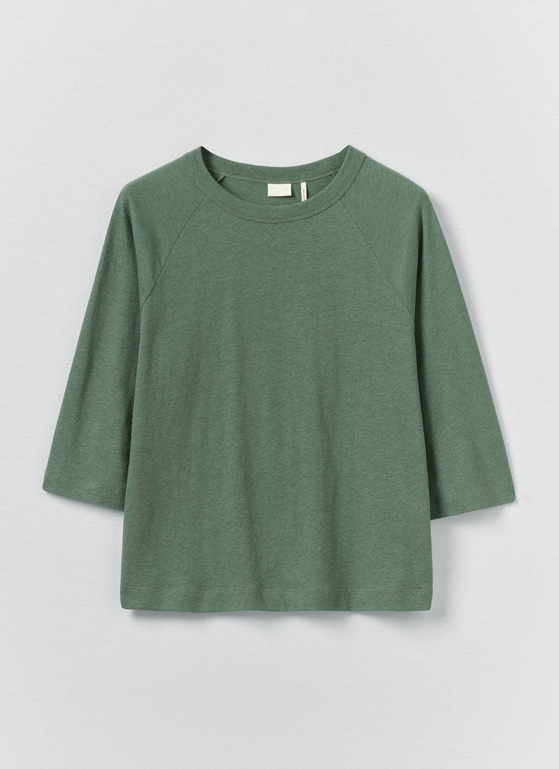 Cotton Hemp Raglan Tee | Porcelain Green