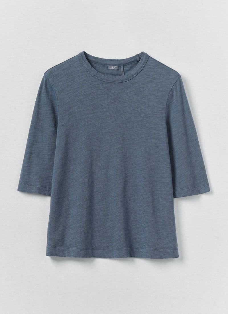 Cleo Garment Dyed Organic Cotton Tee | Mazarine Blue