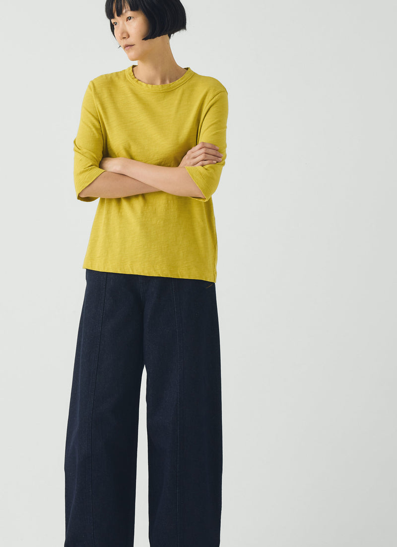 Cleo Garment Dyed Organic Cotton Tee | Chartreuse