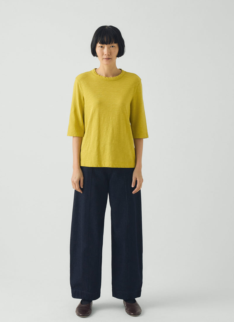 Cleo Garment Dyed Organic Cotton Tee | Chartreuse