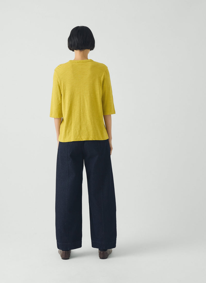 Cleo Garment Dyed Organic Cotton Tee | Chartreuse