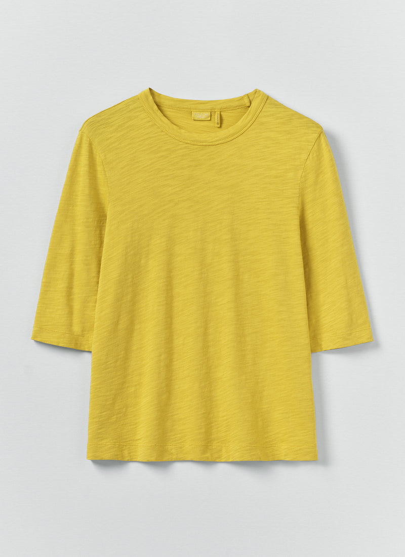 Cleo Garment Dyed Organic Cotton Tee | Chartreuse