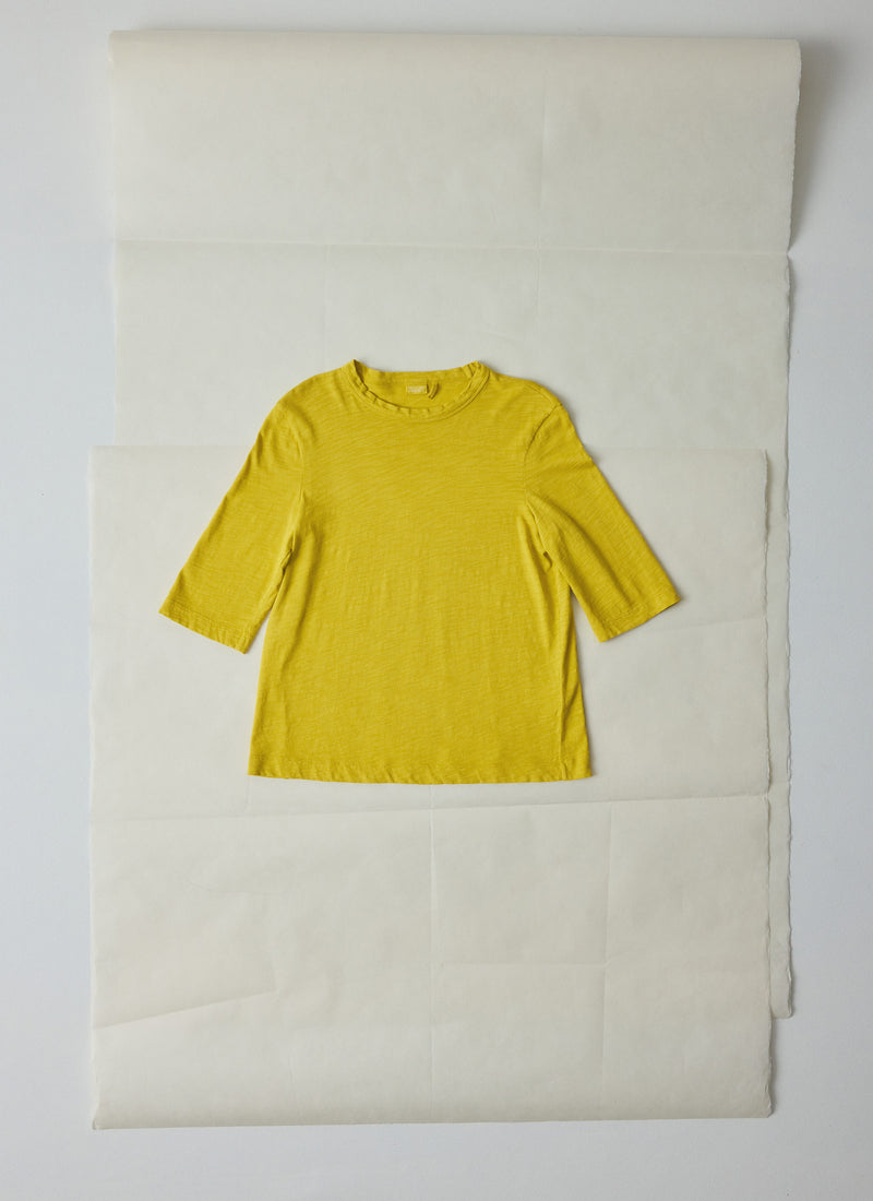 Cleo Garment Dyed Organic Cotton Tee | Chartreuse
