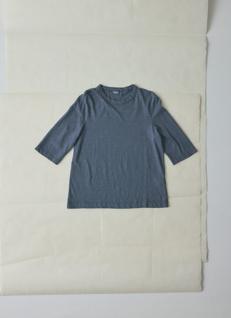 Cleo Garment Dyed Organic Cotton Tee | Mazarine Blue