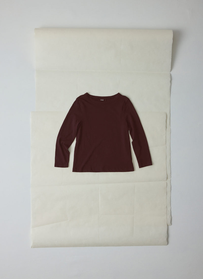 Lia Cotton Boat Neck Tee | Beetroot