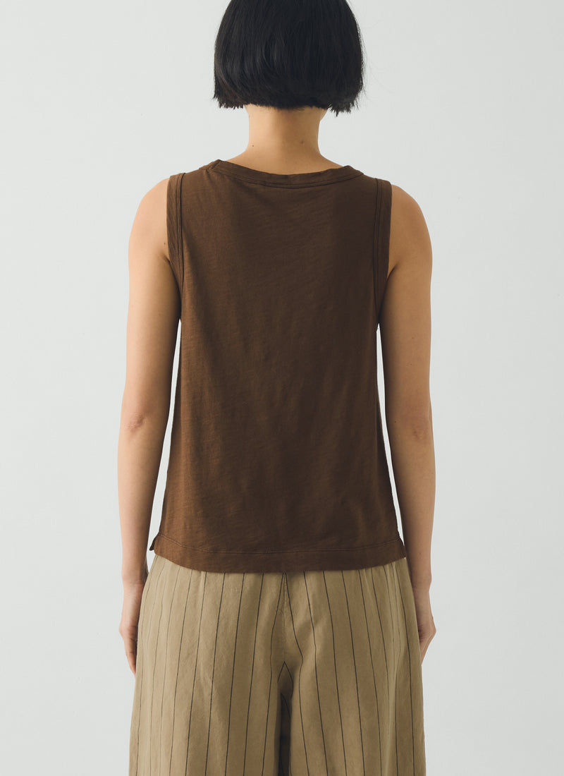 Sian Garment Dyed Cotton Tank Top | Bronze Green