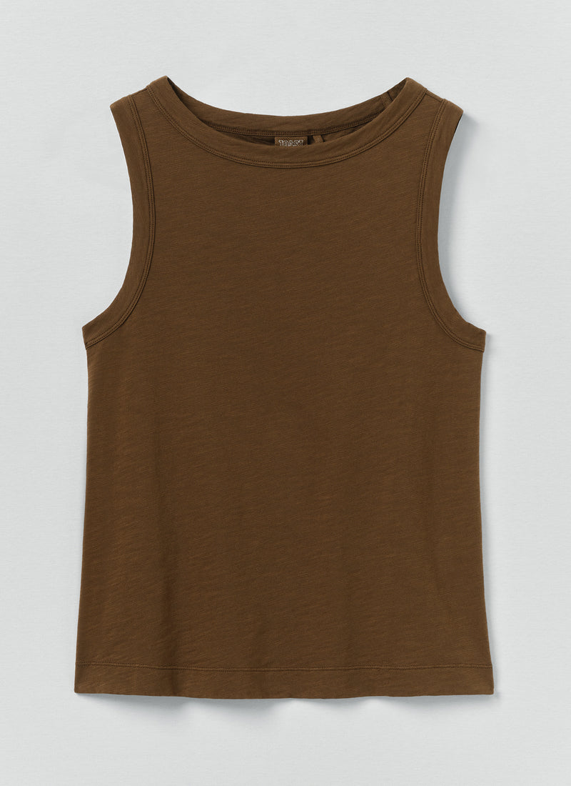 Sian Garment Dyed Cotton Tank Top | Bronze Green