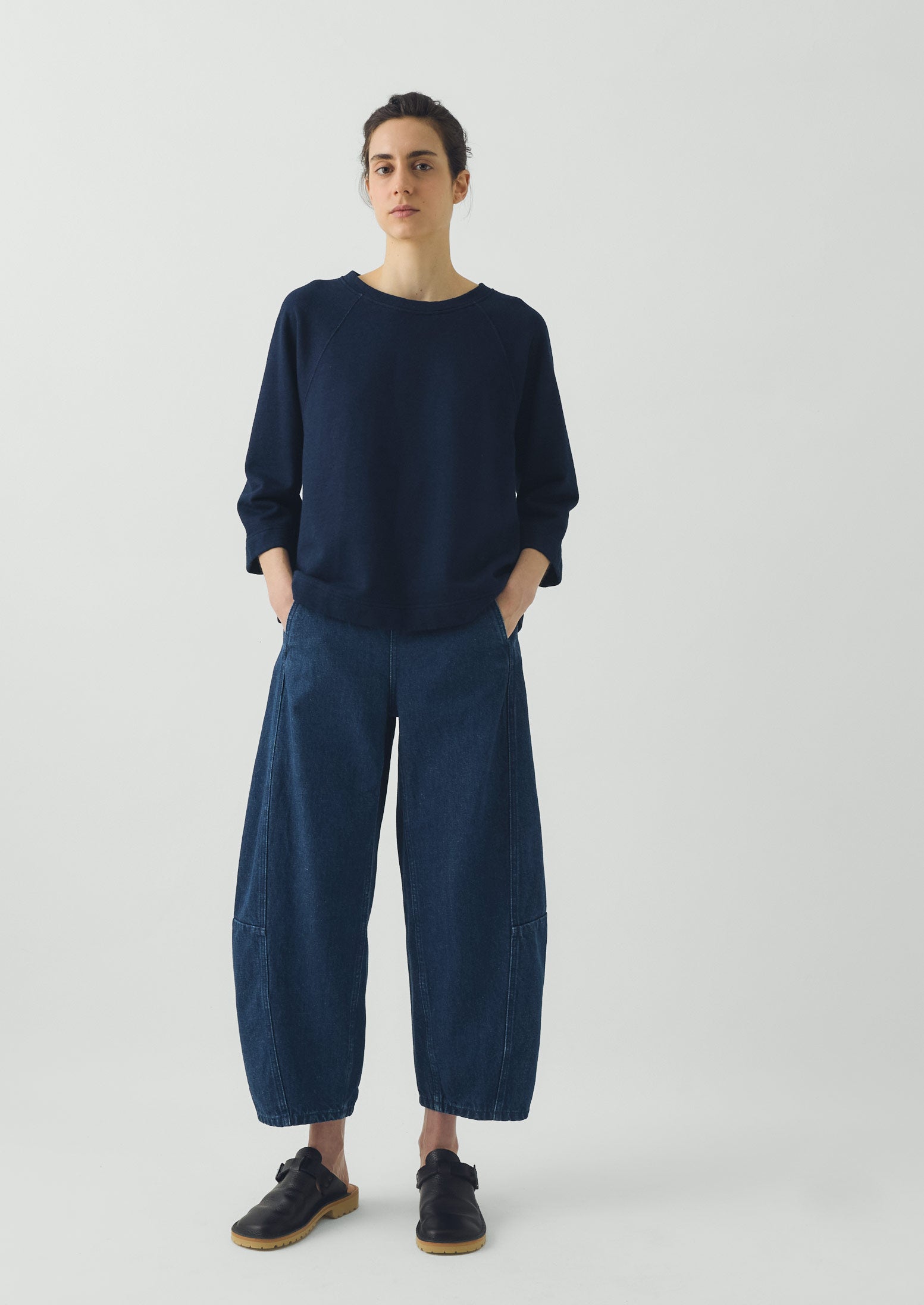 Loopback Cotton Jersey Sweater | Indigo | TOAST