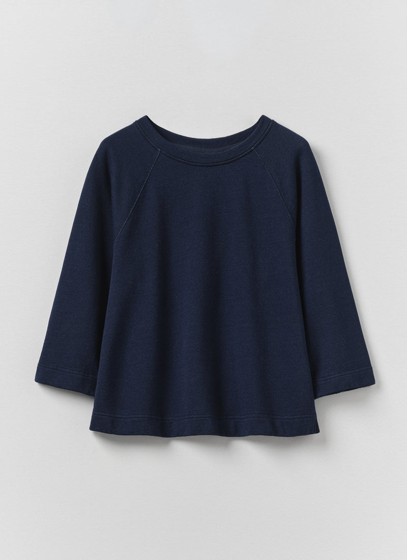 Loopback Cotton Jersey Sweater | Indigo
