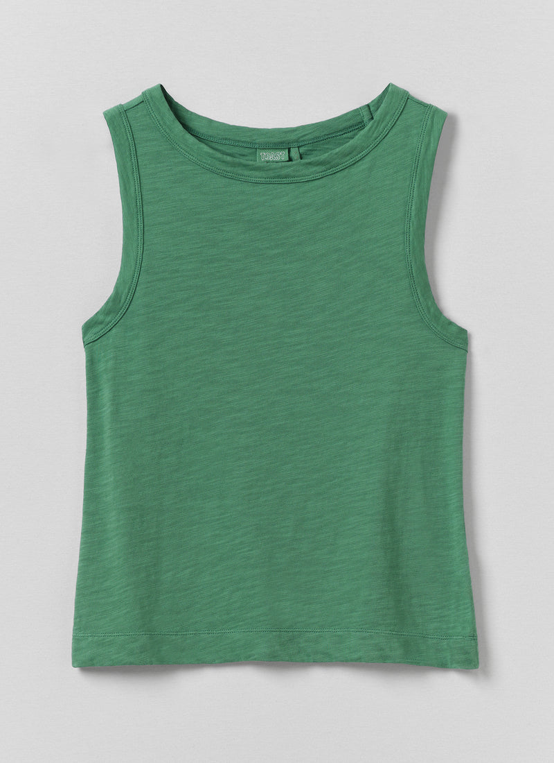 Sian Garment Dyed Cotton Tank Top | Hunter Green