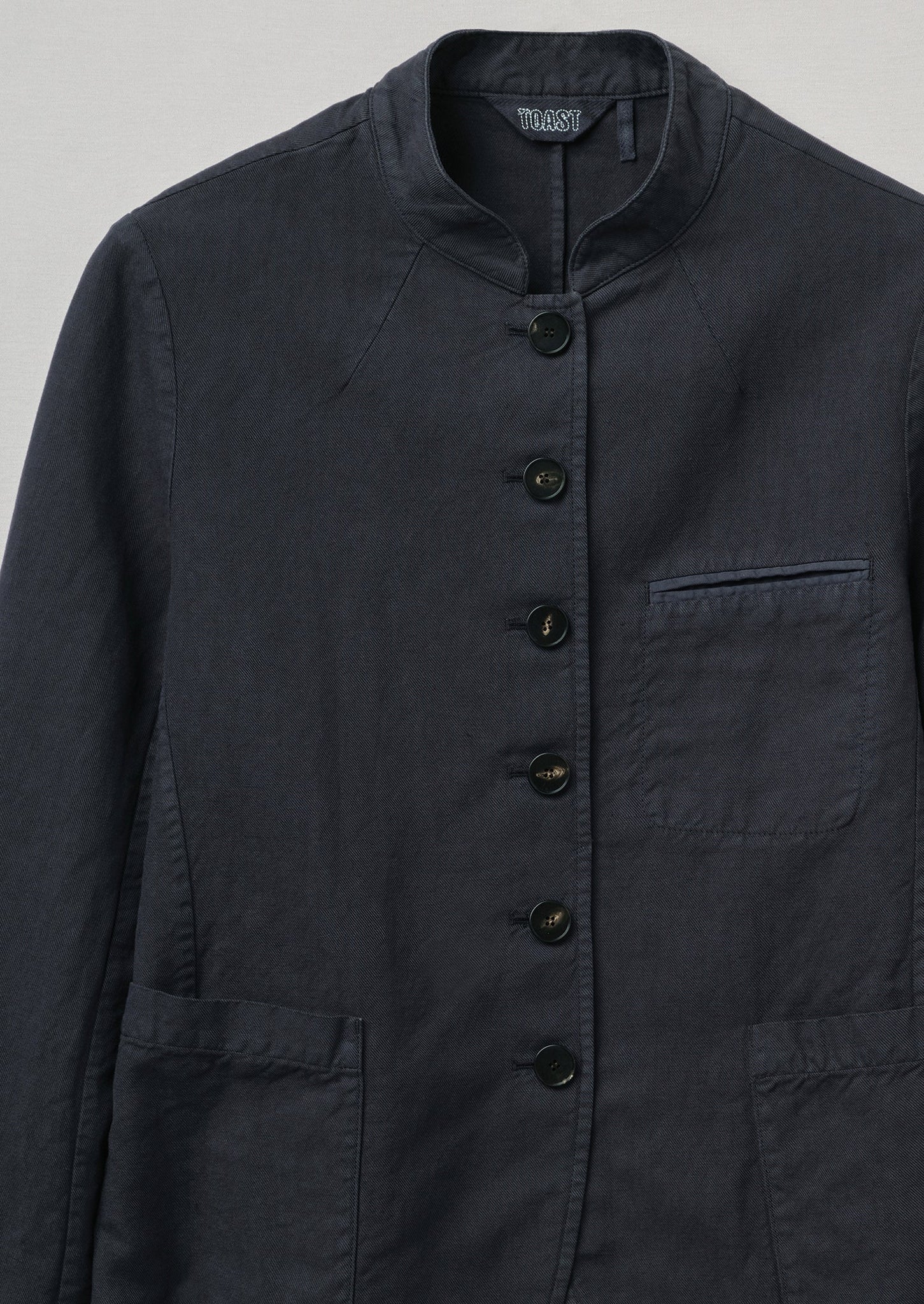 Cotton Linen Neat Jacket | Slate