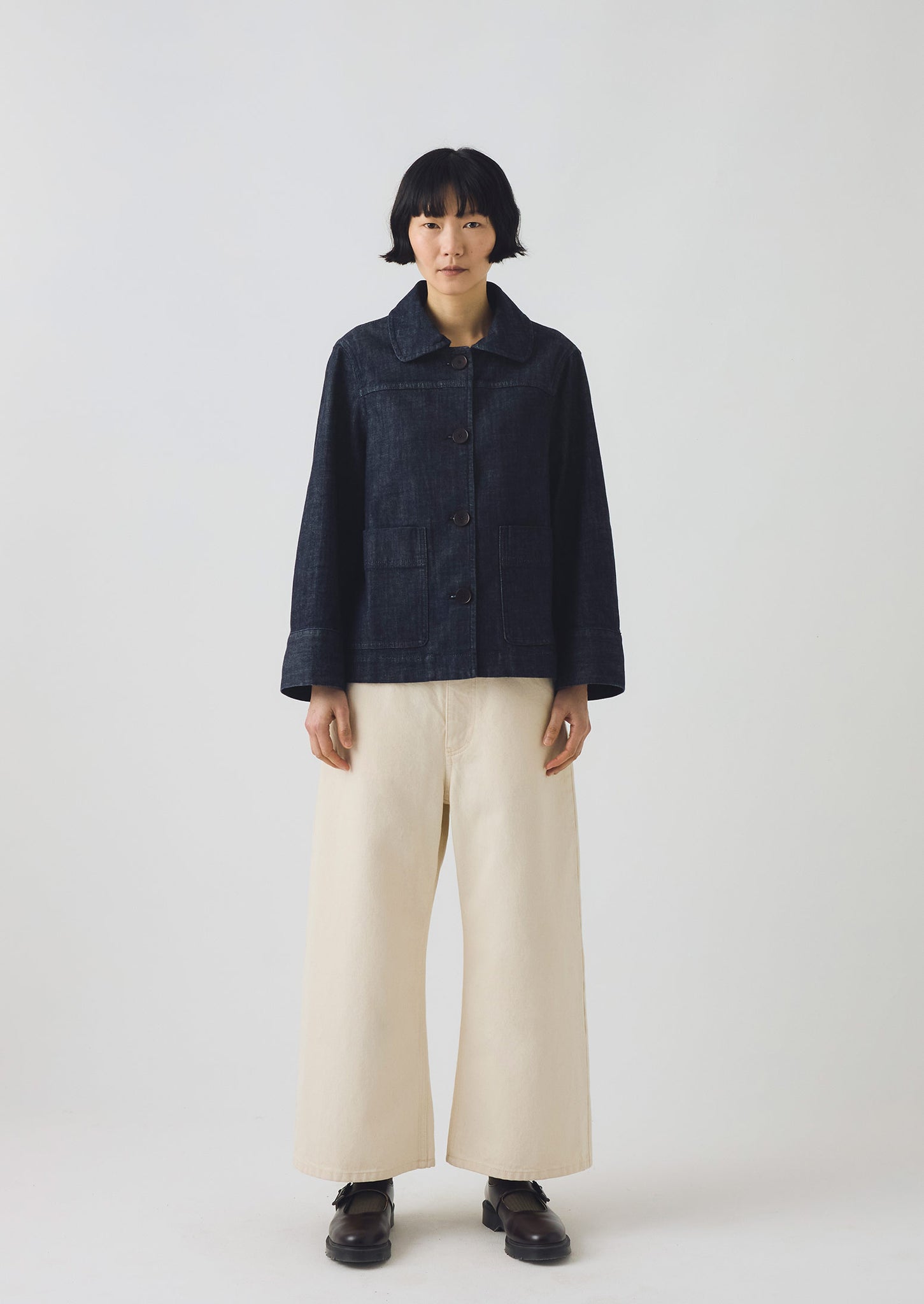 Wide Sleeve Organic Indigo Denim Jacket | Indigo