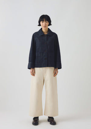 Wide Sleeve Organic Indigo Denim Jacket | Indigo
