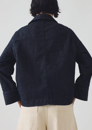 Wide Sleeve Organic Indigo Denim Jacket | Indigo