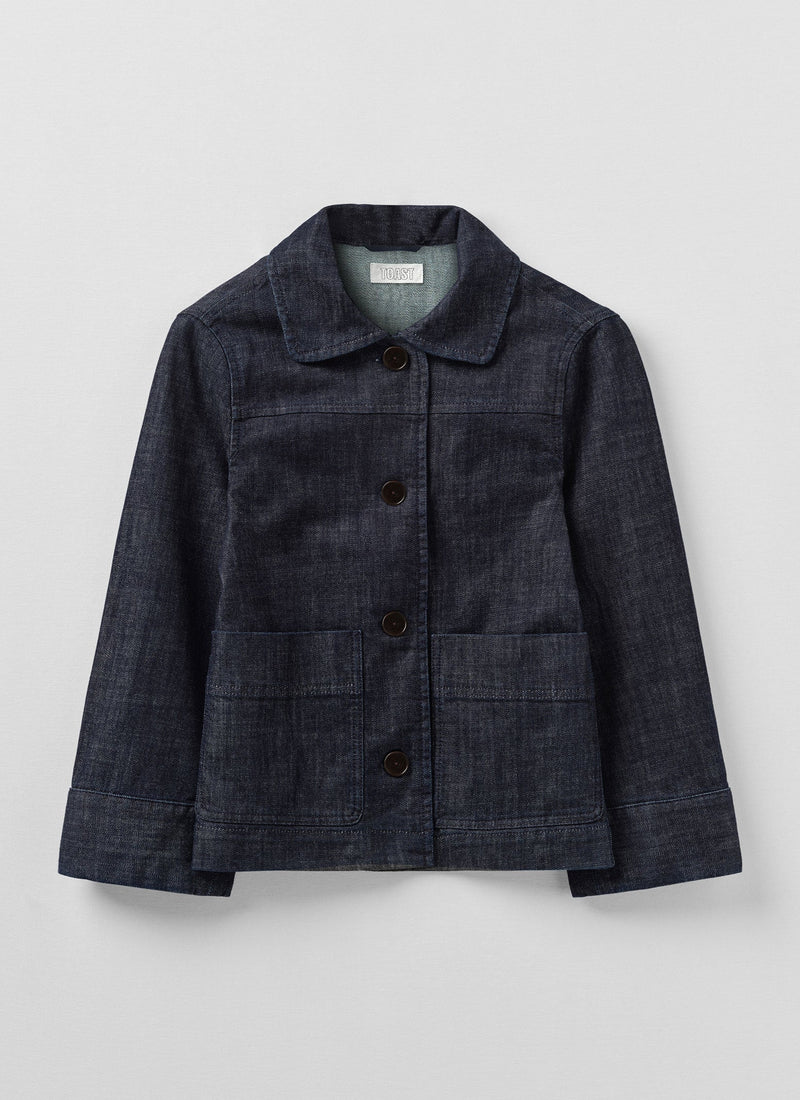 Wide Sleeve Organic Indigo Denim Jacket | Indigo
