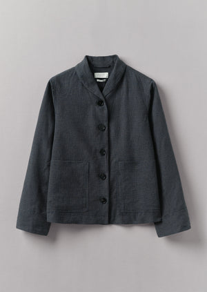 Grid Check Cotton Linen Jacket | North Sea