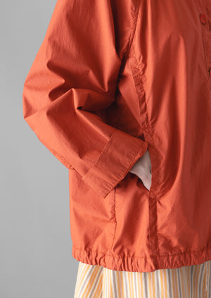 Cotton Poplin Raglan Jacket | Russet Orange
