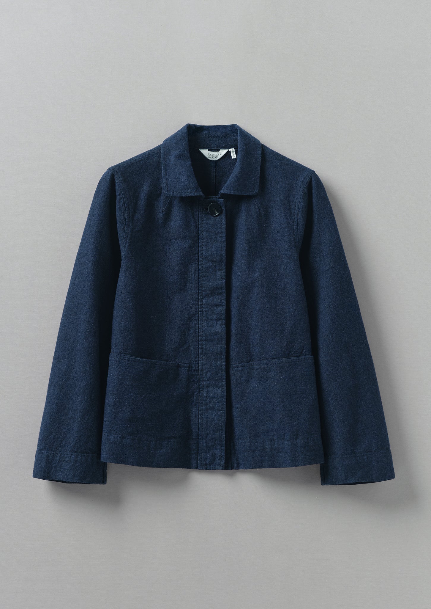 Boxy Hemp Cotton Canvas Jacket | Indigo