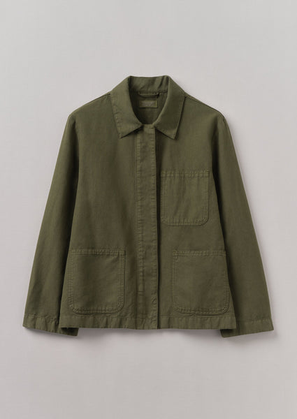 Cotton Linen Herringbone Jacket Sap