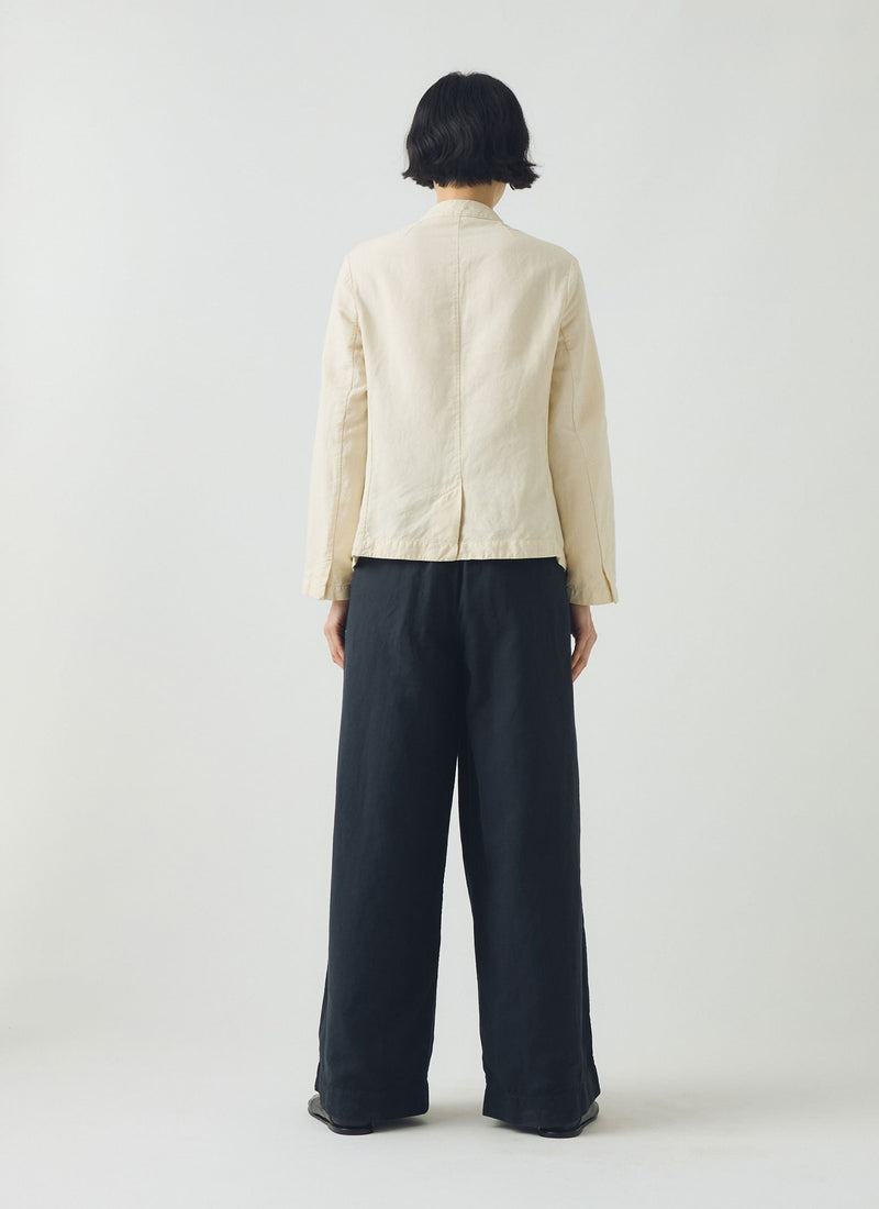 Cotton Linen Neat Jacket | Parchment