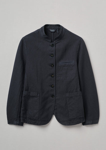Cotton Linen Neat Jacket Slate