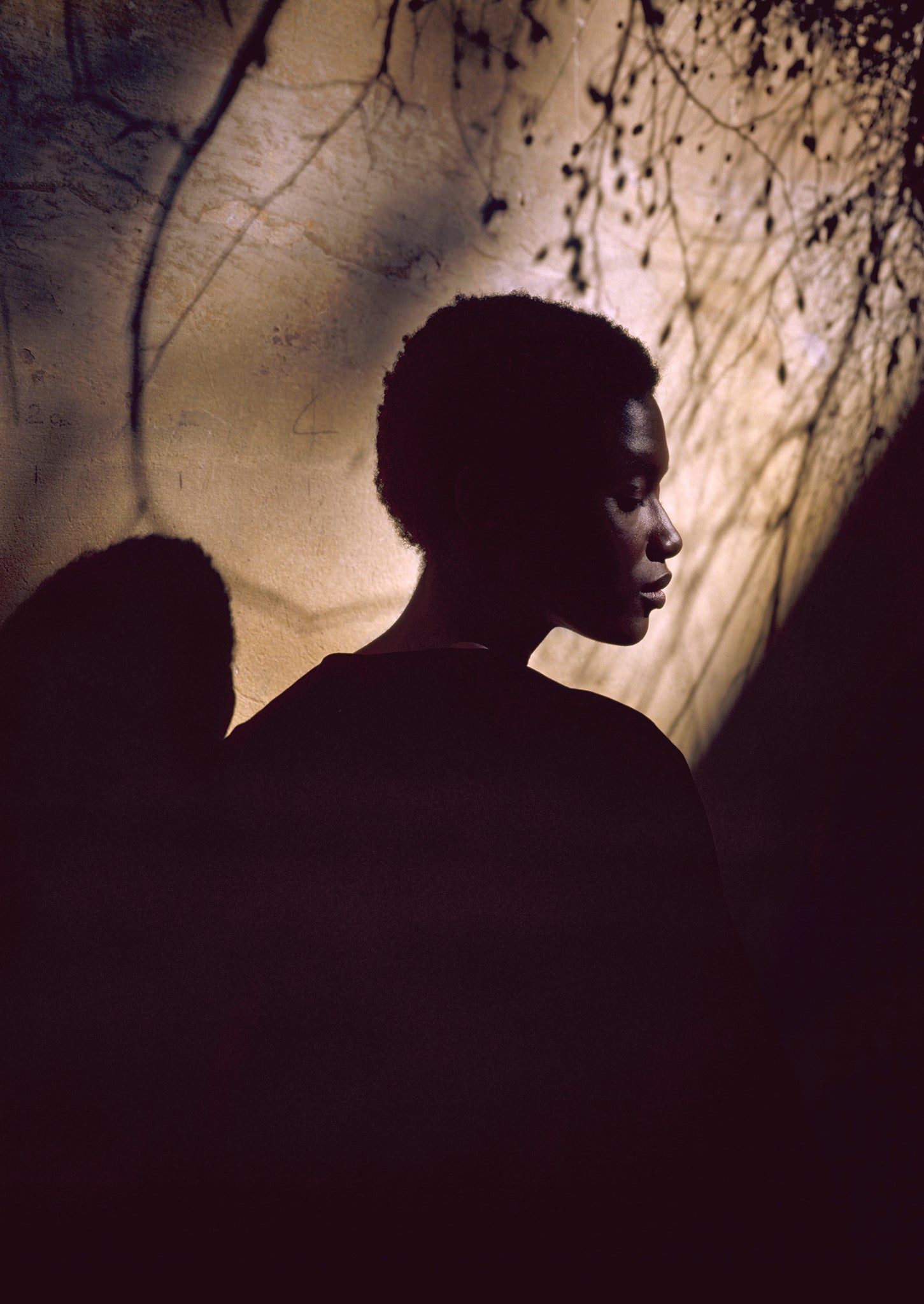 Round Neck Cotton Velvet Jacket | Black