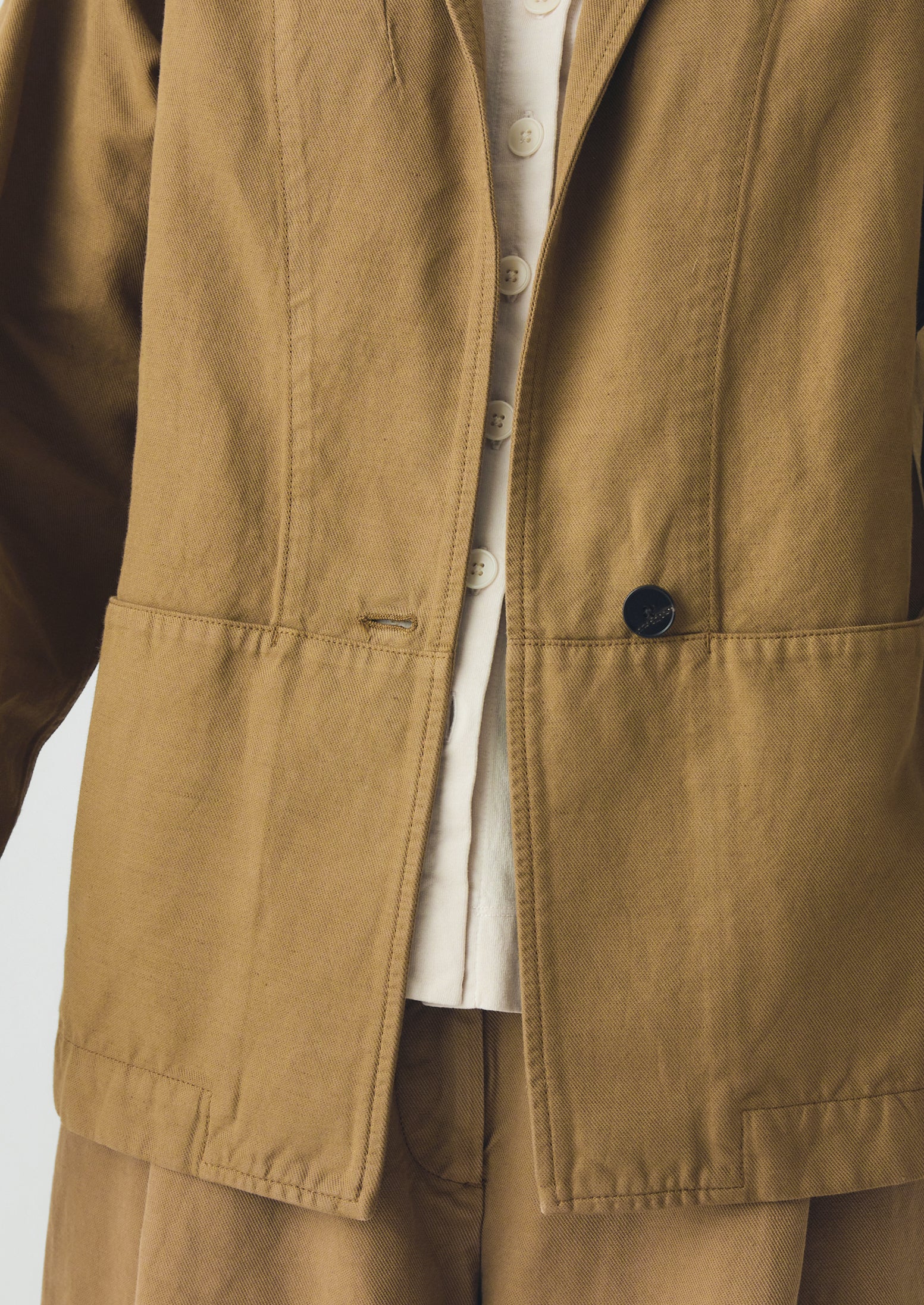 Cotton Linen Twill Jacket | Warm Sand | TOAST