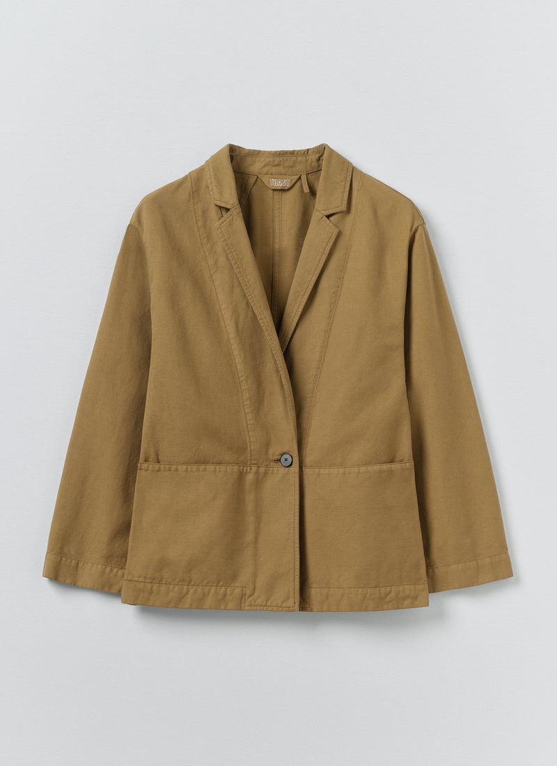 Cotton Linen Twill Jacket | Warm Sand