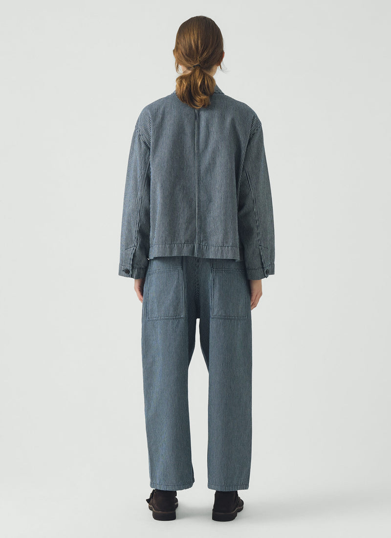 Hickory Stripe Denim Jacket | Ecru/Indigo