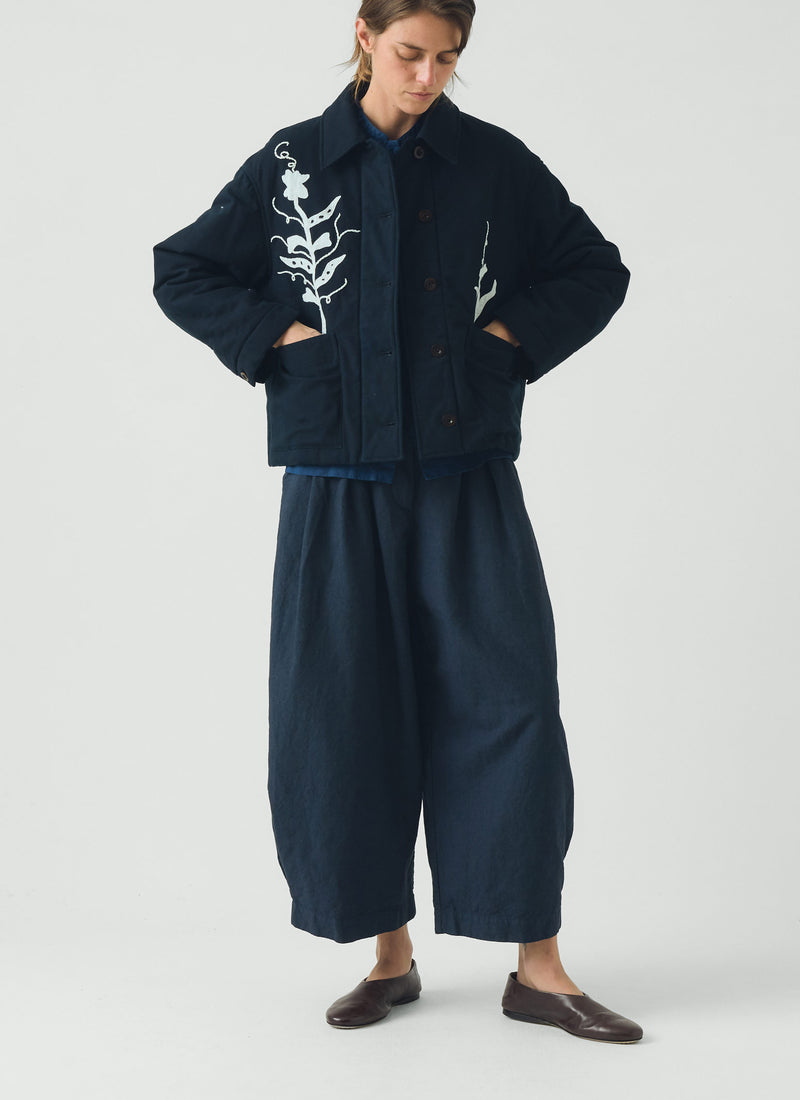 Applique Pea Shoot Jacket | Dark Denim