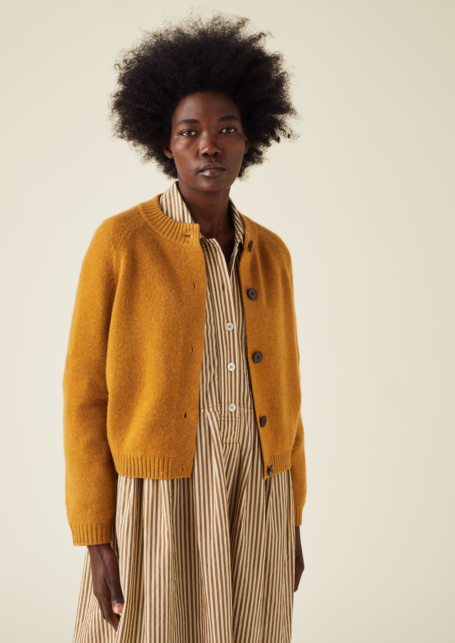 Eden Wool Cashmere Raglan Cardigan | Ginger Melange