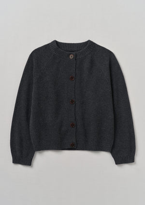 Eden Wool Cashmere Raglan Cardigan | Charcoal