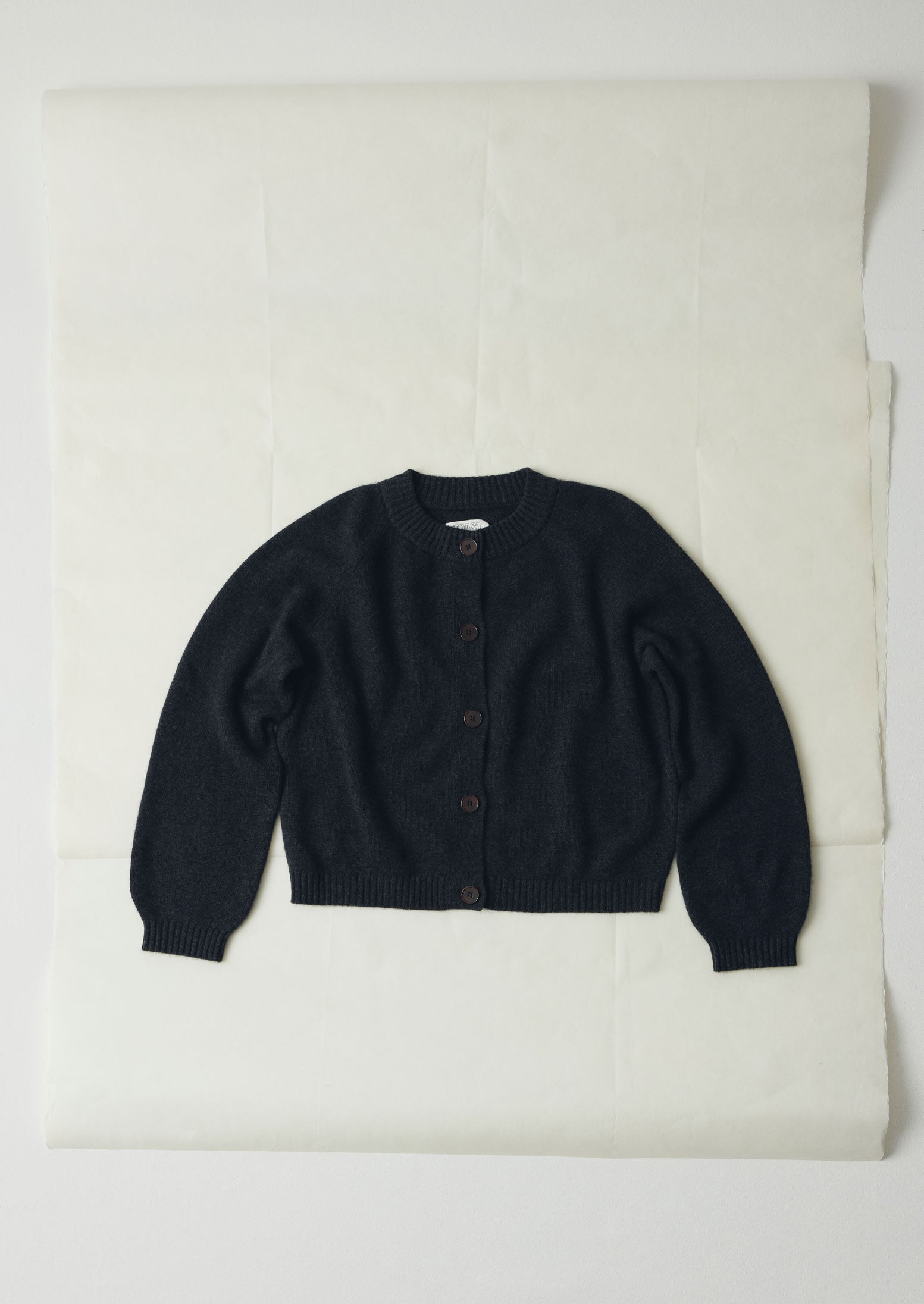Eden Wool Cashmere Raglan Cardigan | Charcoal | TOAST