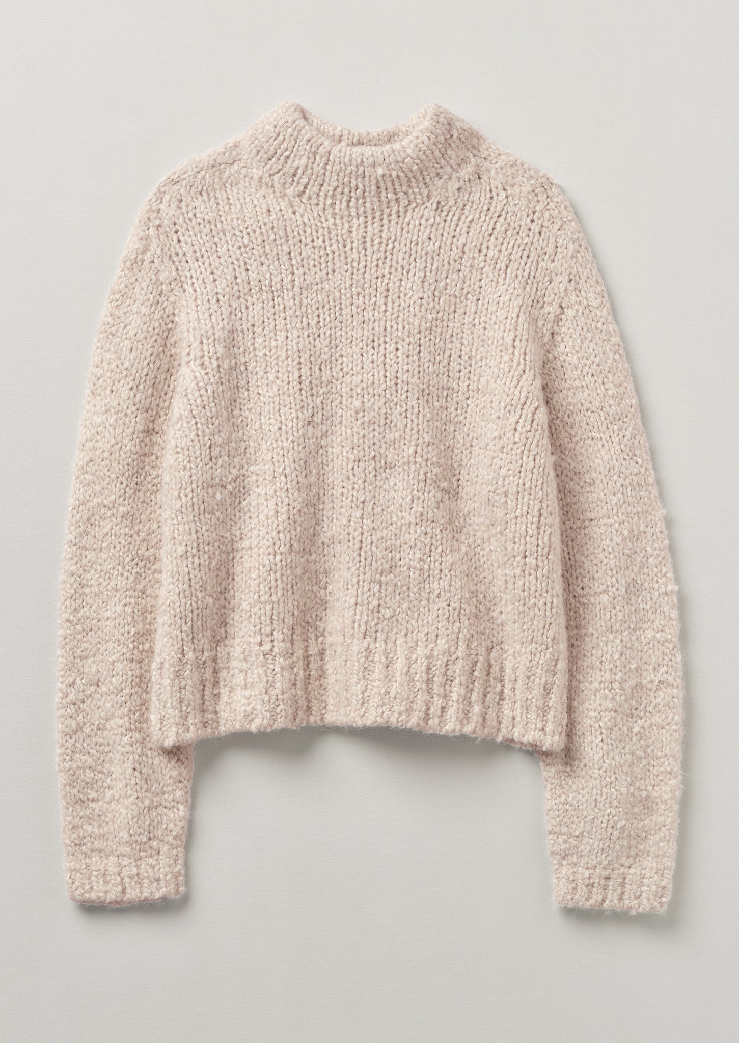 Boucle Alpaca Wool Sweater, Ecru