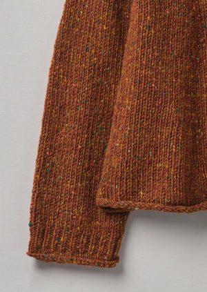Donegal Wool Easy Sweater | Cinnamon