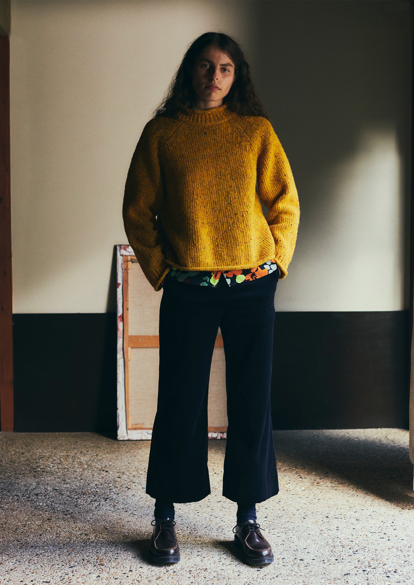 Donegal Wool Easy Sweater | Mimosa Yellow